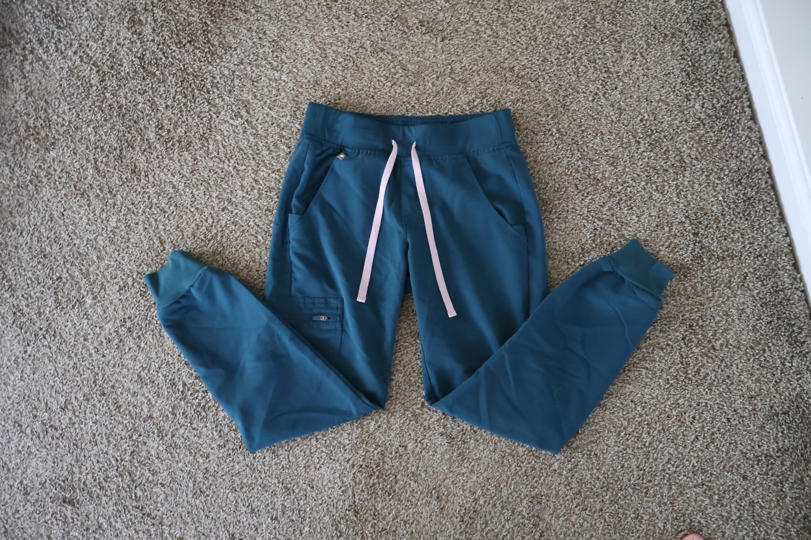FIGS Zamora Jogger Scrub Pants XXS Petite Teal Technical Collection Pockets