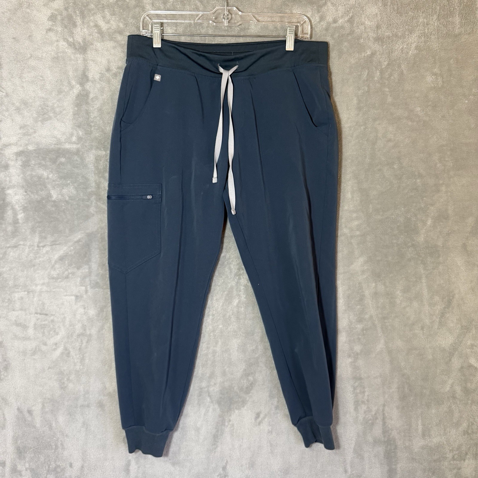 Figs Zamora Scrub Pants Large Petite LP Dark Teal Stretch Jogger Nurse Pocket