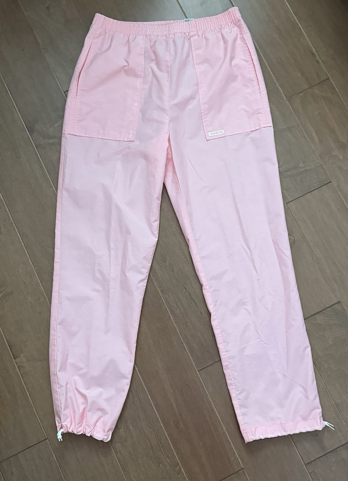 EUC Vintage PIERRE CARDIN LIGHT Pink Scrub Pants JOGGERS ANKLE TIE Women’s M