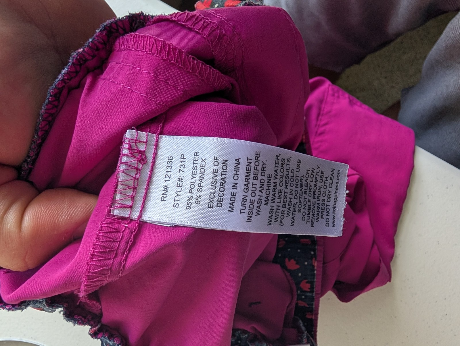 Koi BASICS Fuchsia Scrub Pants Women’s XS Petite Drawstring Cargo RN# 121336