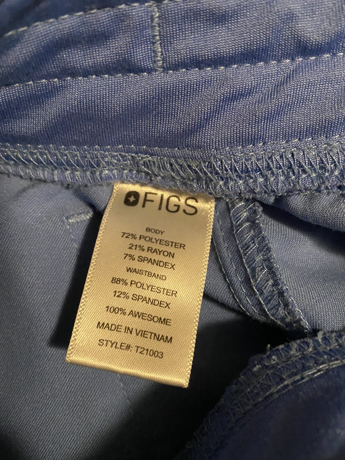 Figs Scrub Pants Blue Womens XS L63