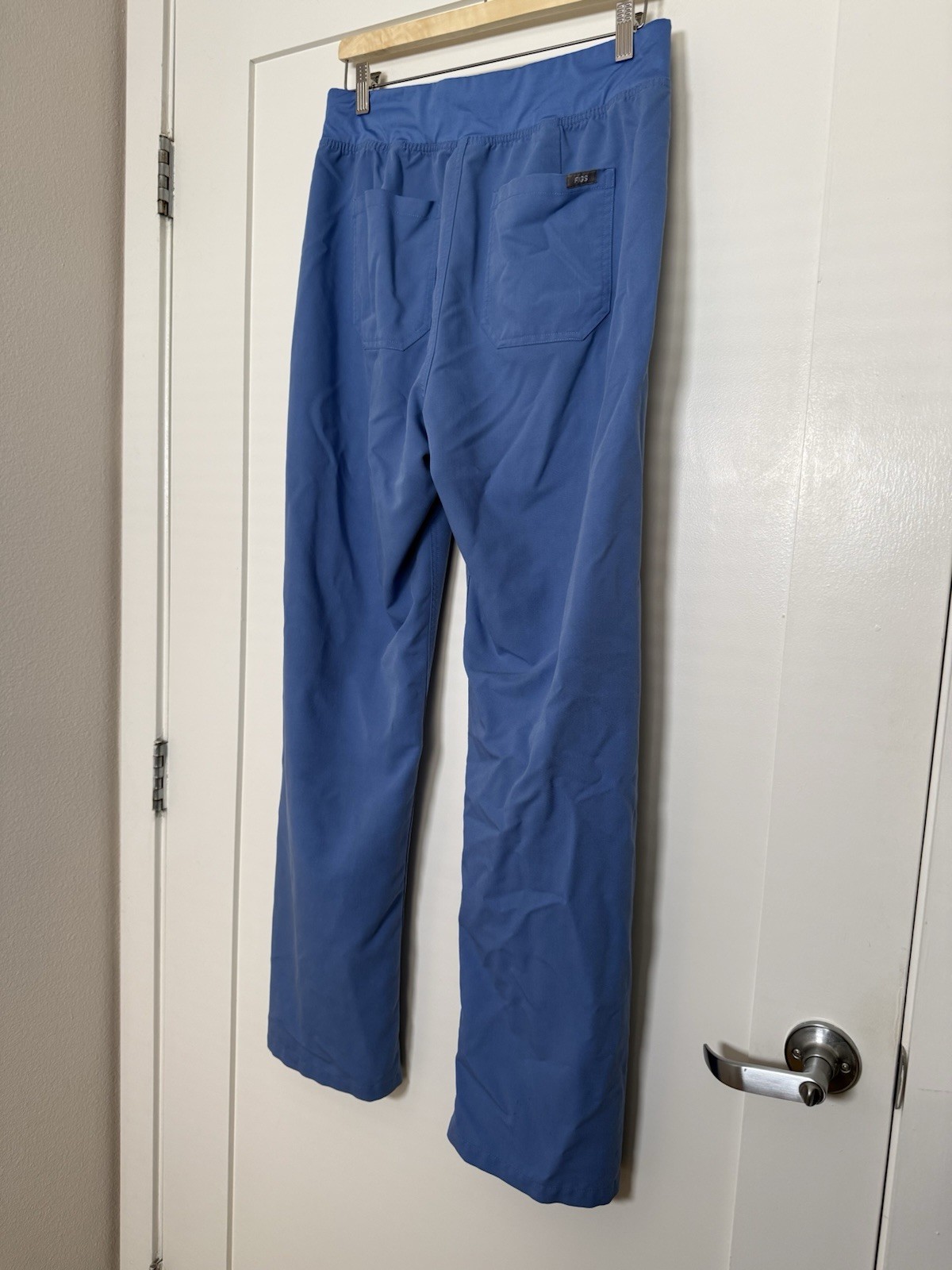 Figs Livingston High Rise Scrub Pants Womens L Tall Blue Medical Nurse PO4158