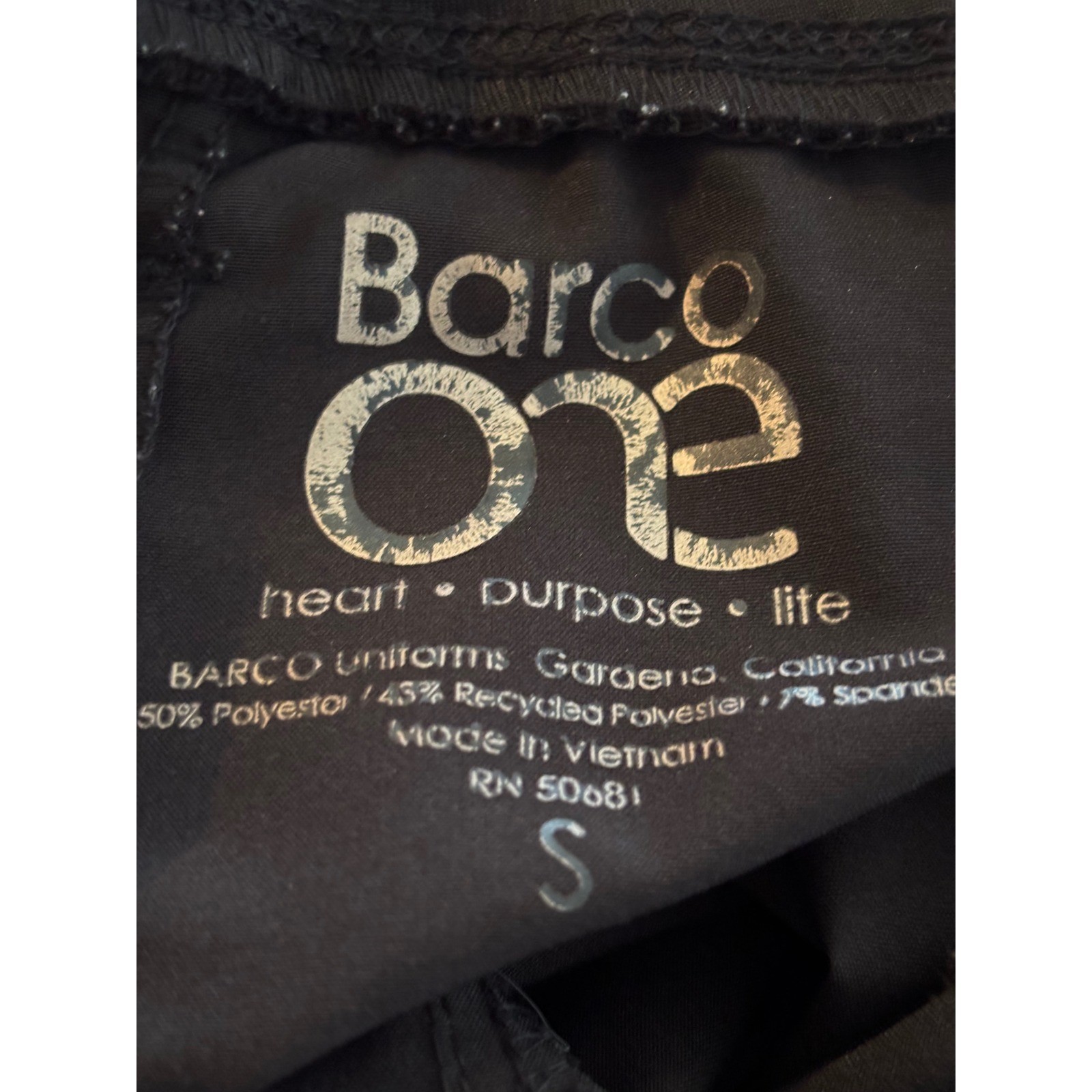Banco Women Black Snap Ankle Scrub Pants Stretch Drawstring Waist Pockets size S