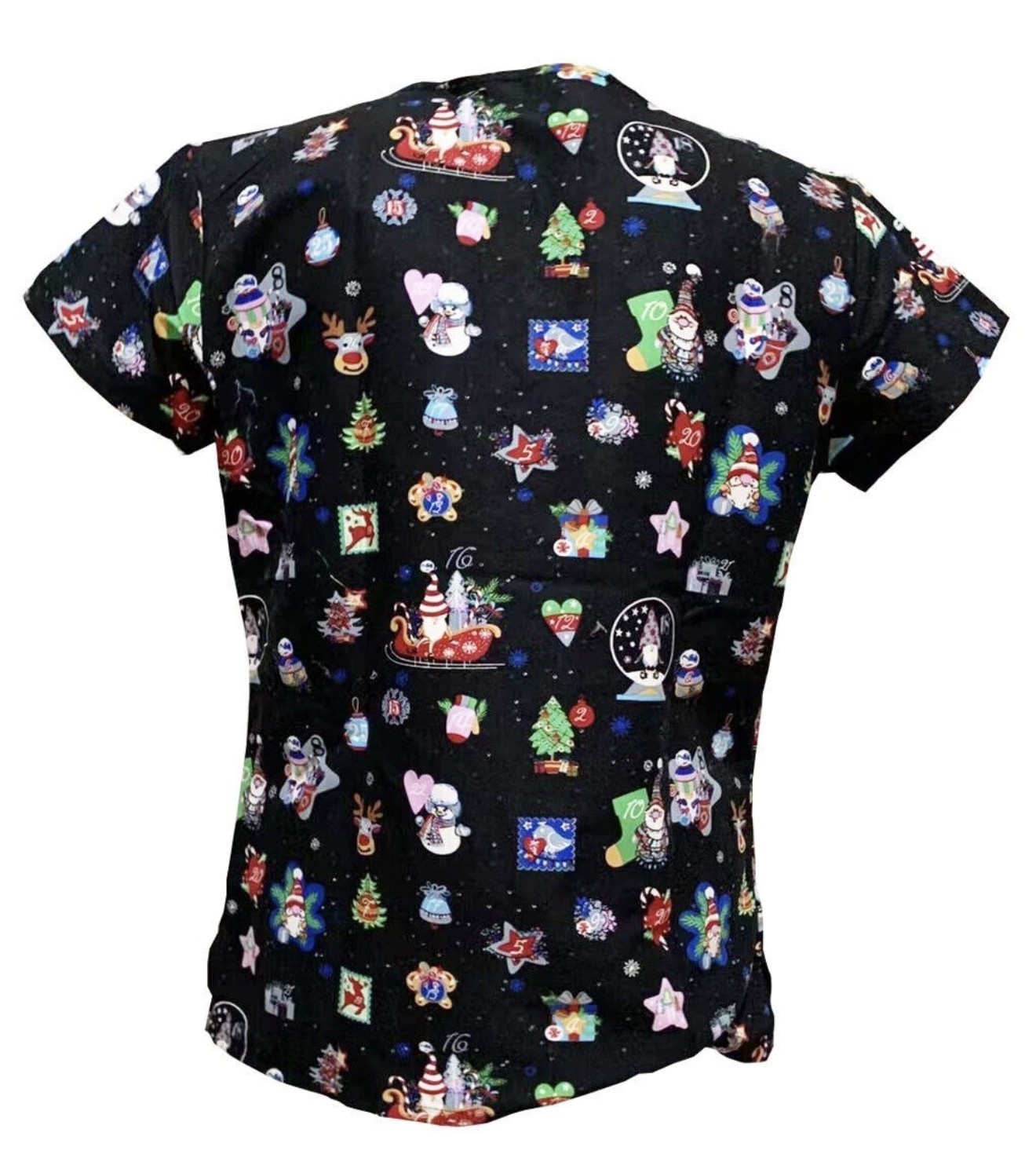 GT performance Medical Nursing Scrub Countdown to Christmas XL scrub top NWOTS