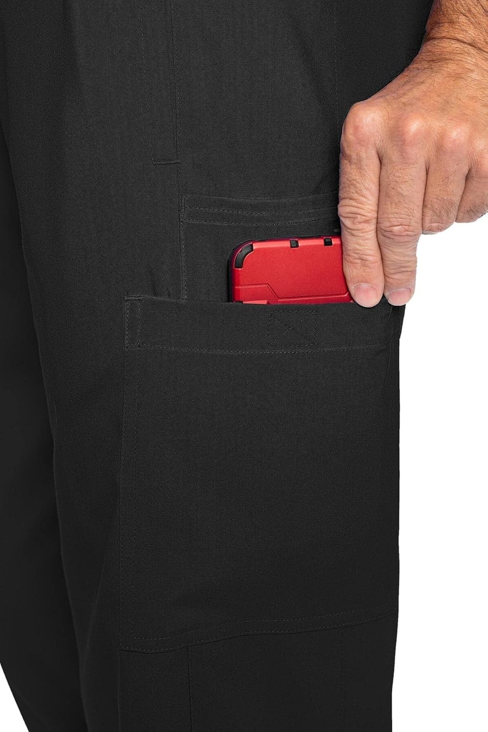 Men’s Straight Leg Scrub Pant with Zip Fly Front, 6 Pockets, and Elastic Wais…