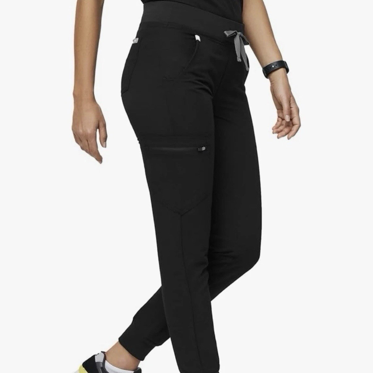 FIGS Scrub Pants XL/P Petite Black Zamora Jogger Ankle Drawstring Pockets Scrubs