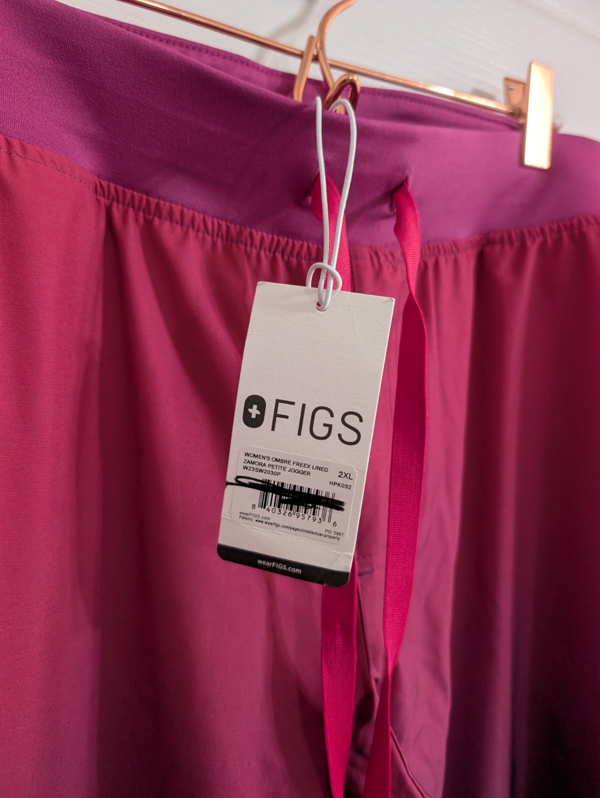 FIGS Zamora FREEx Ombre Pink/Purple Scrub Jogger Pants Lined Women’s XXL Petite