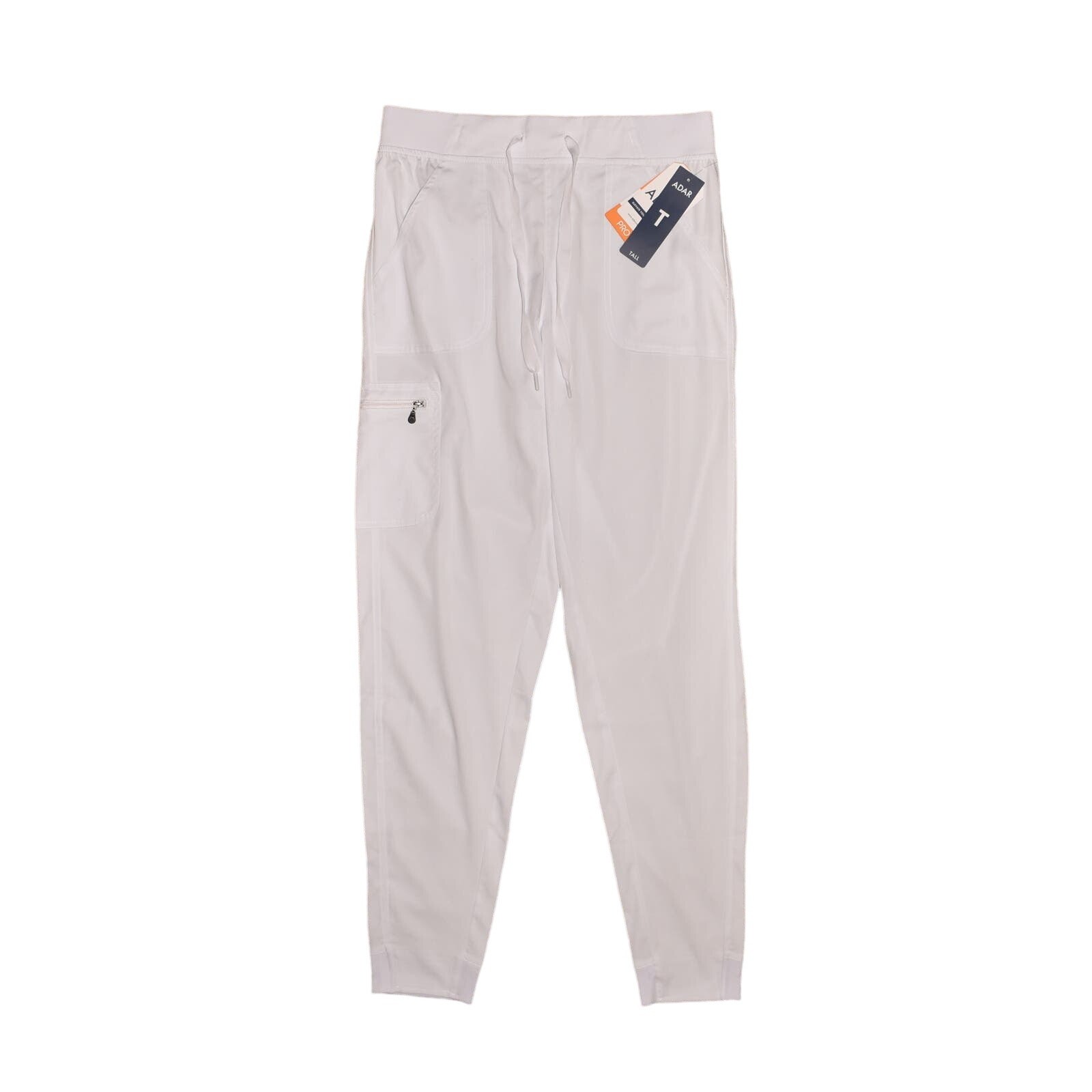 ADAR NEW $40 Pro Scrub Ultimate Yoga Jogger Pant White Medium Tall
