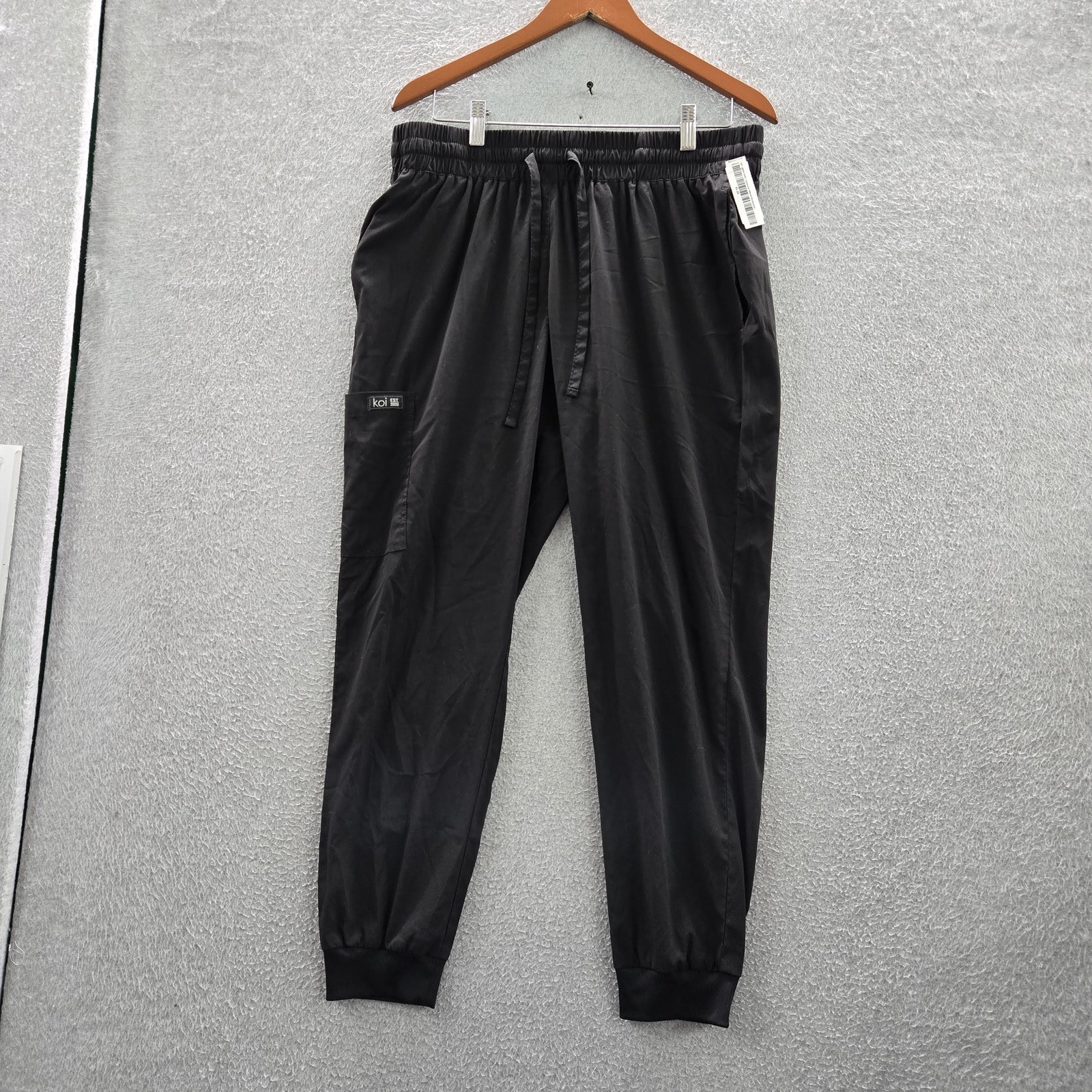 Koi Women Scrub Pants M Black Gemma Jogger 741R Cargo Pocket 27″ Inseam