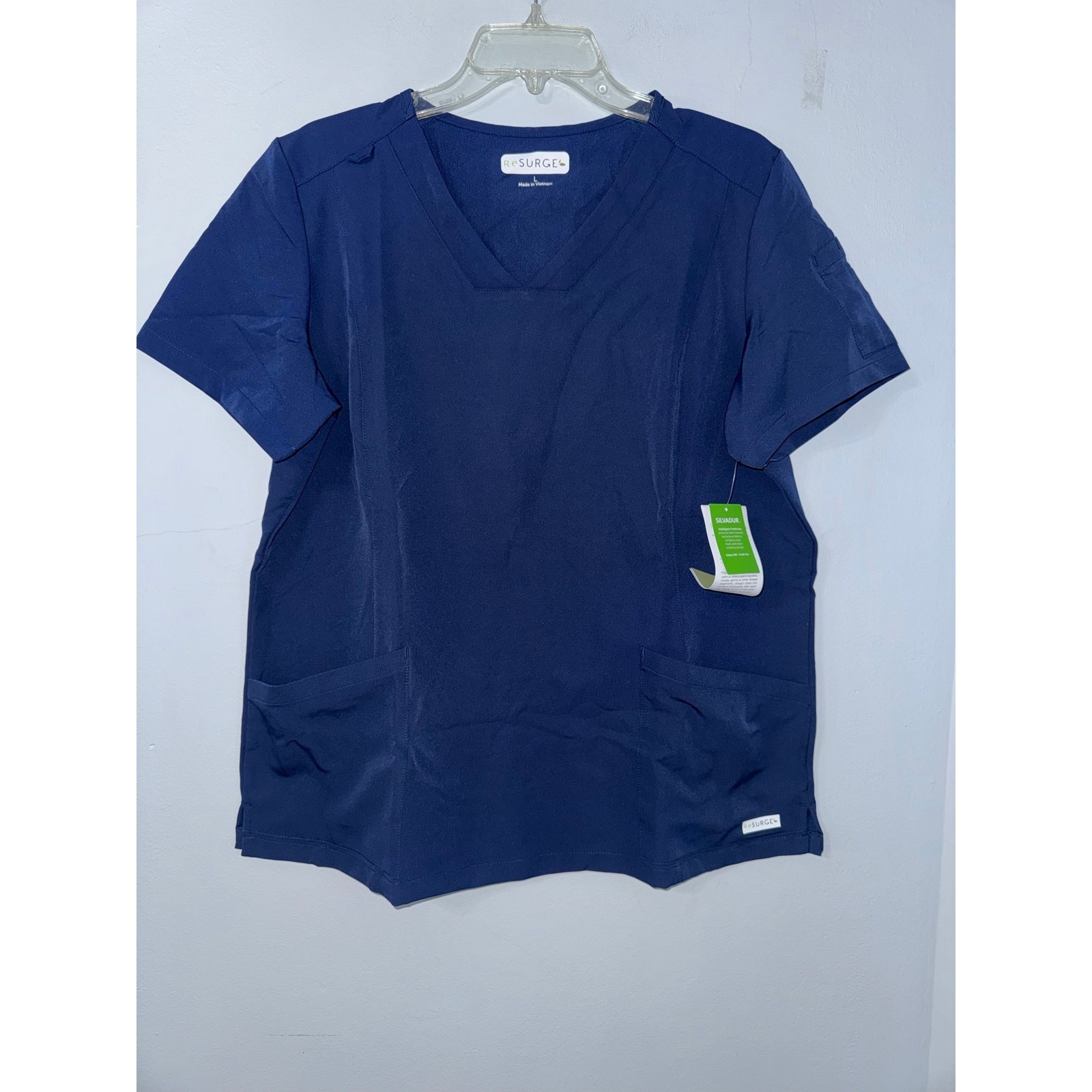 ReSurge Navy Blue Scrub Top Size Large NWT