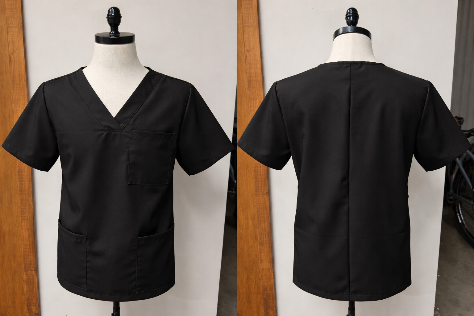Mens Medical Scrub Top V-Neck 3 Pocket Gabardine Nurse Doctor Workwear