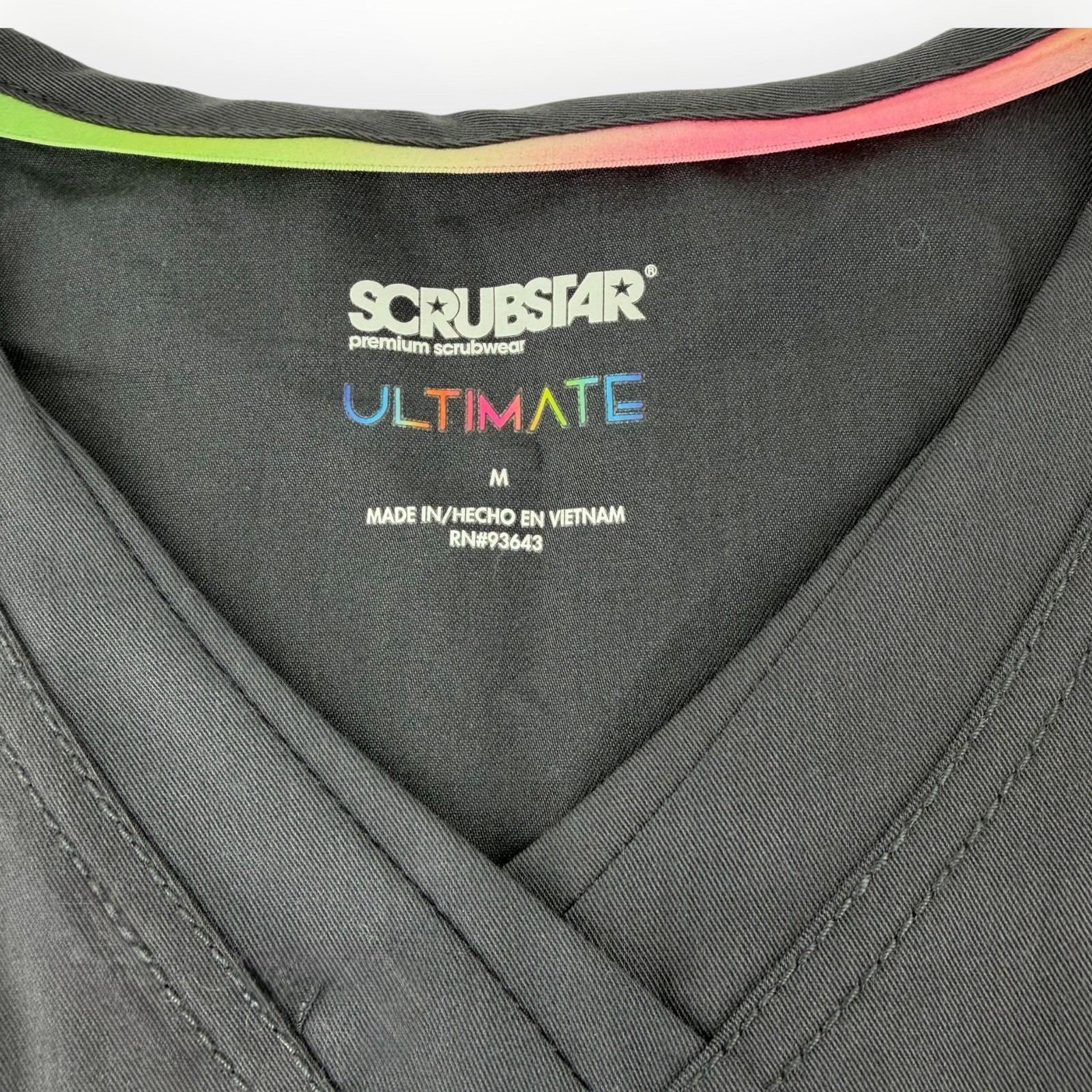 NWT Scrubstar Ultimate Stretch Scrub Top Women Medium Pewter Gray V-Neck