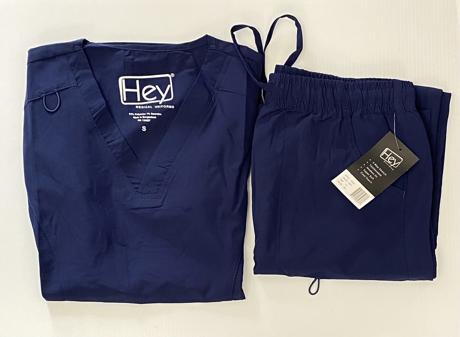 HEY Medical Uniforms 4 Way Stretch Sets, Col Navy XS-2X