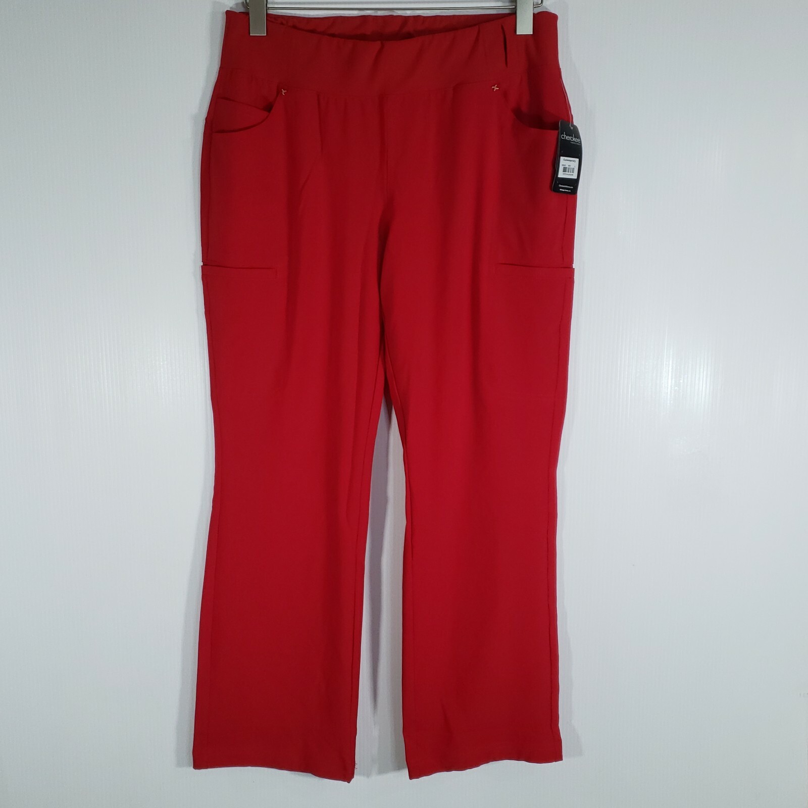 Cherokee Scrubs IFLEX Women’s Mid Rise Pull on Pant. Red. Large/Regular. NWT