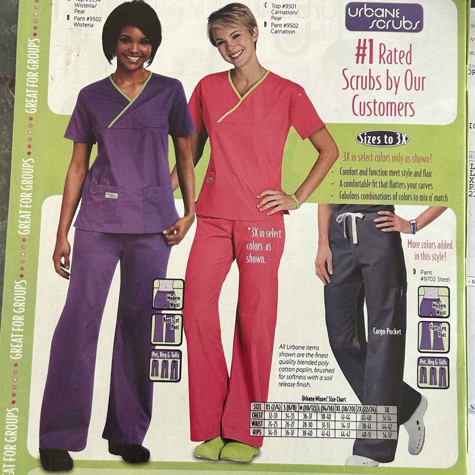 NWT Urbane Ultimate Crossover Scrub Pants Medical Uniform Large Aqua Steel 9502