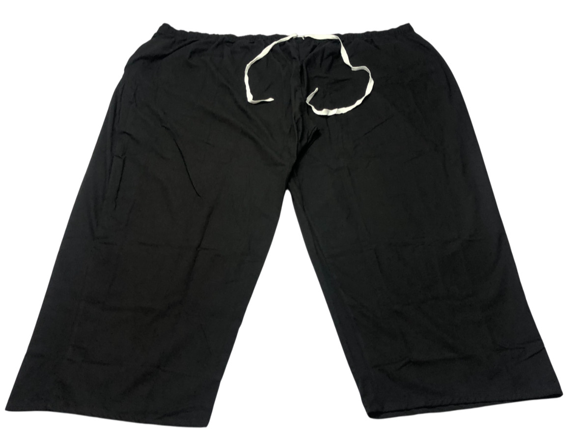 Scrub Pants Unisex (10X) Black Solid 3 Pockets Elastic Waistband Medical NWOT
