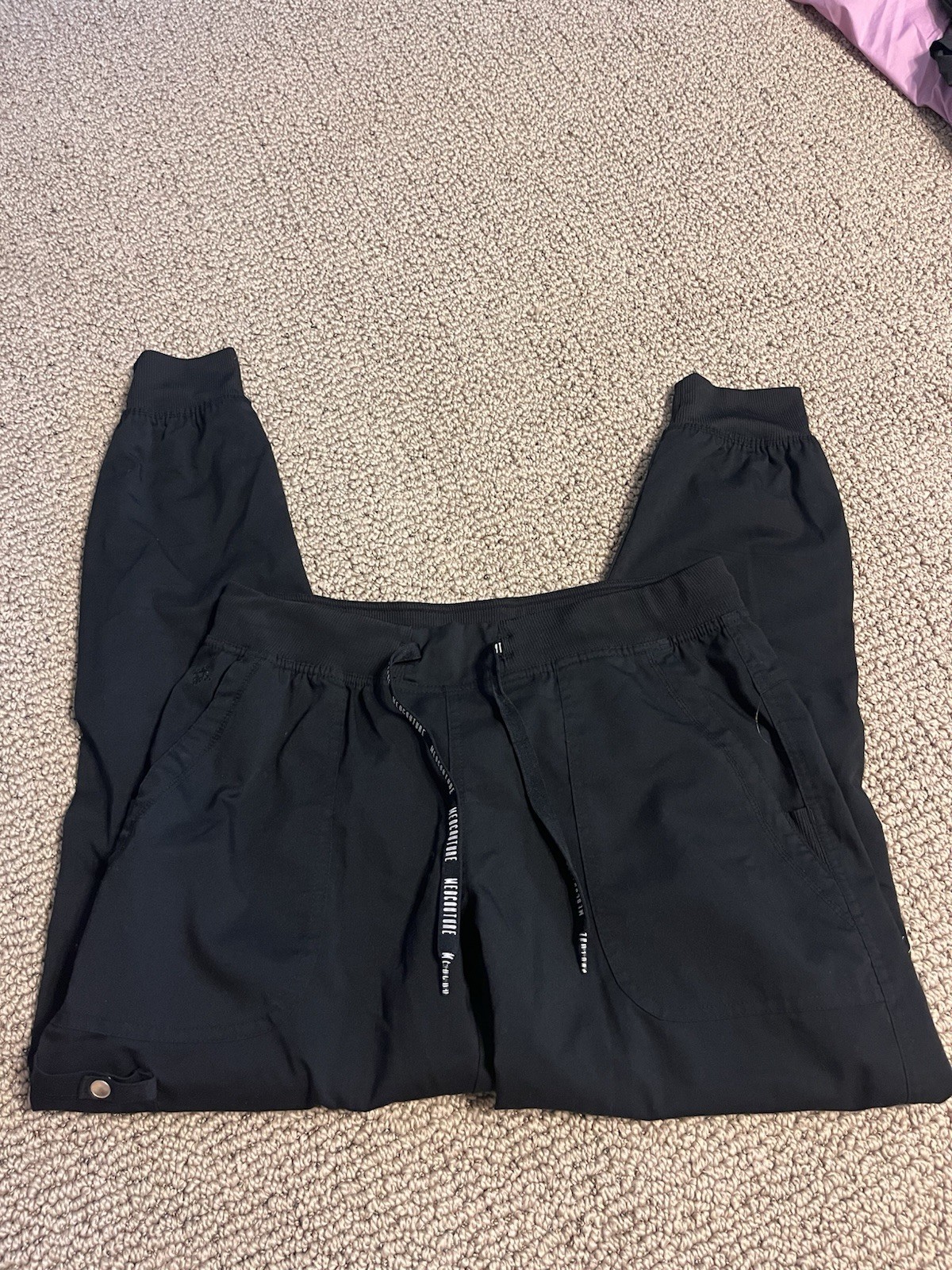 MedCouture Touch Women’s Black Solid Knit Jogger Scrub Pants Size M Polyester