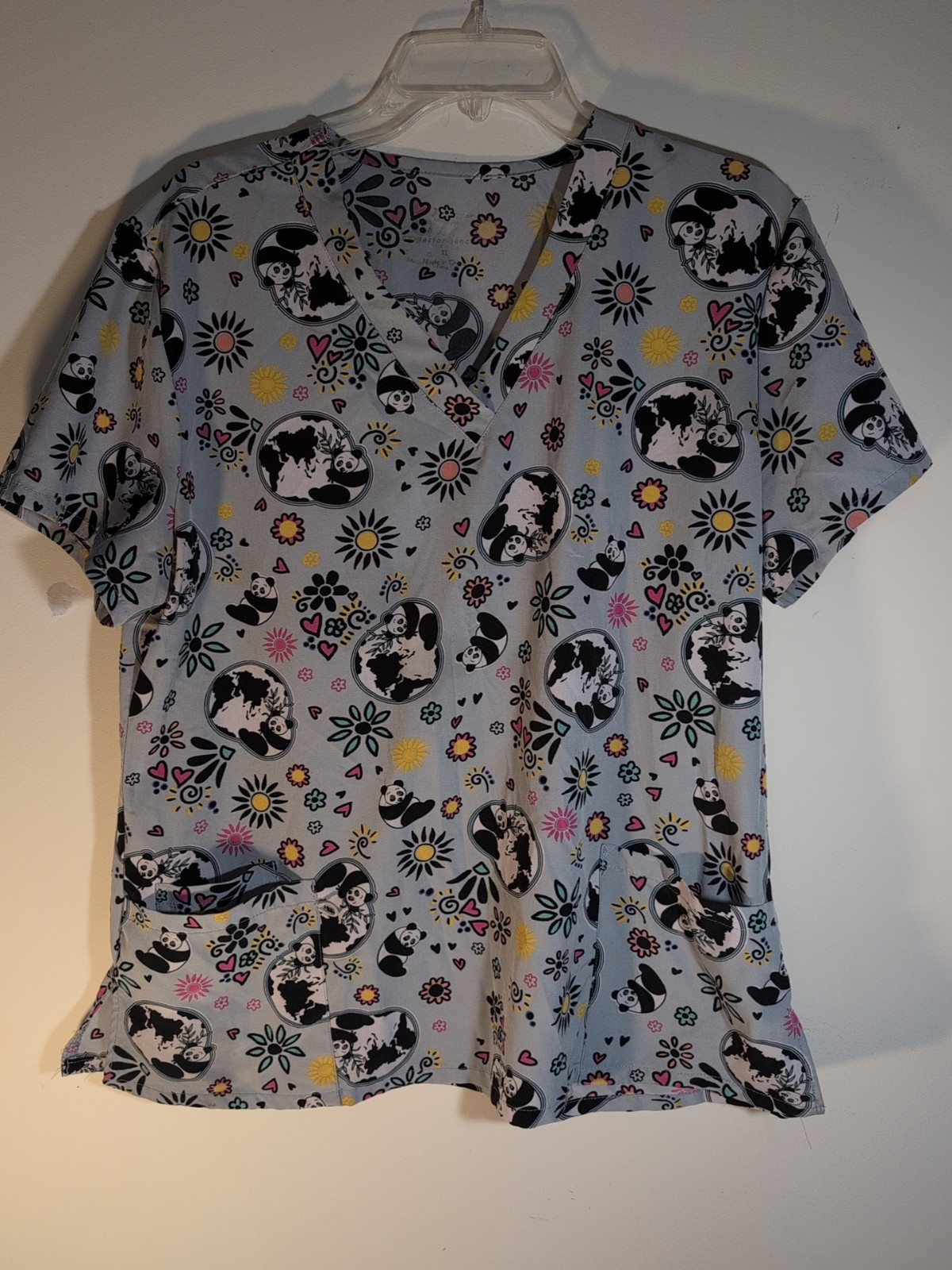GT Performance Scrub Top Panda Theme Size XL