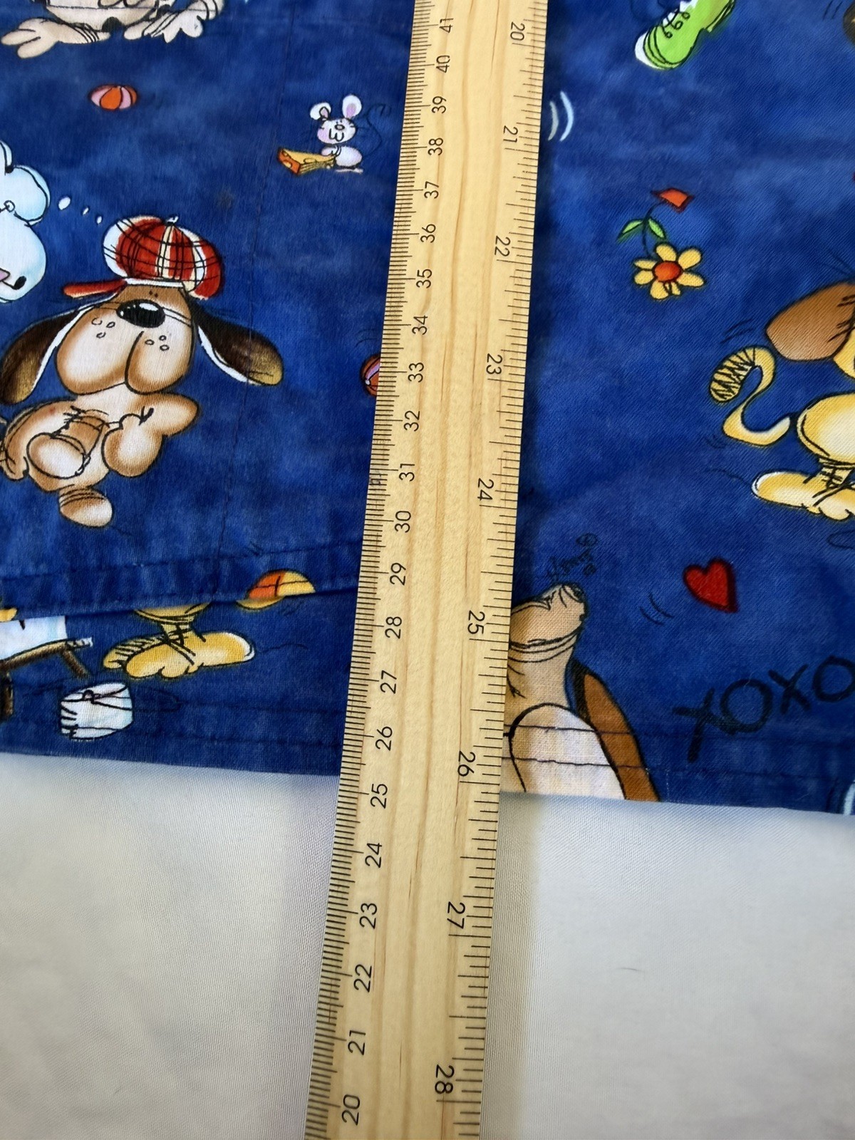 SCRUB TOP DOGs and CATS size L Cottonality Blue 4 Pockets 2 Pen slots