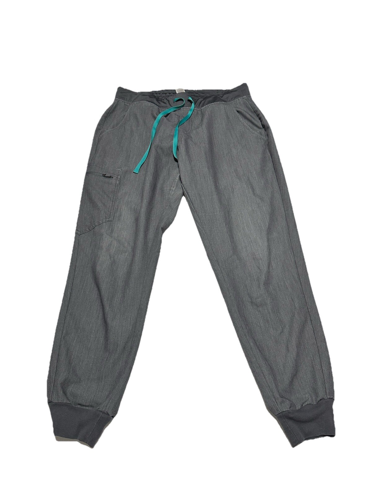 Figs Womens Zamora Joggers Scrub Pants Gray Six Pockets Size Large Regular