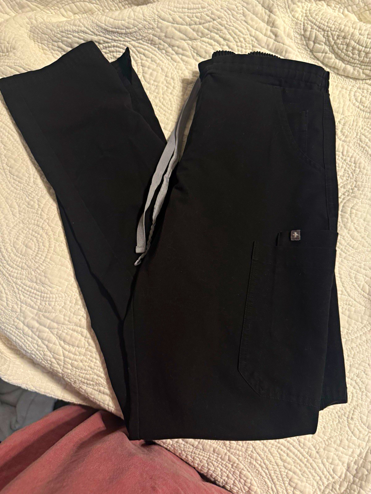 FIGS Technical Collection Medical Women’s Scrub Pants S Black Solid Drawstring