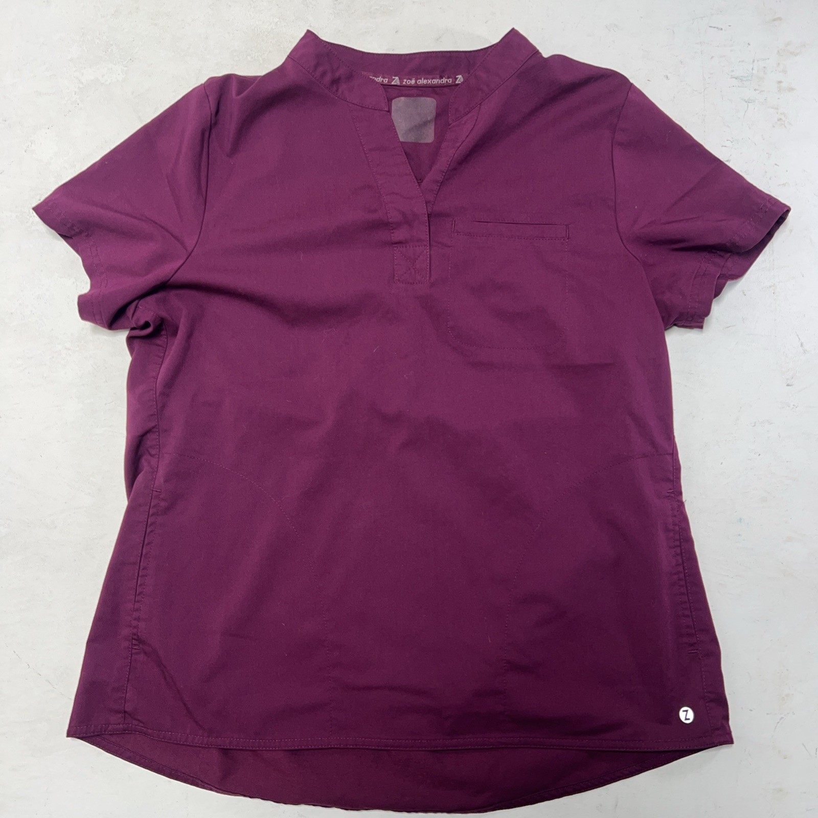 Zoe Alexandra By Zavate Apparel Women’s Maroon Scrub Stretch Size M Vneck collar