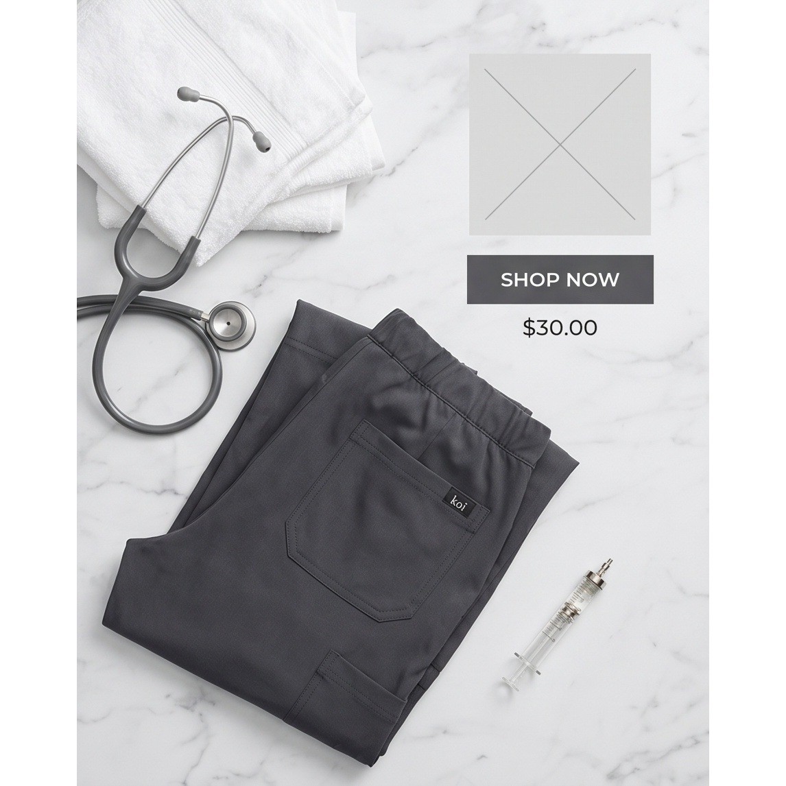 Koi Next Gen S Good Vibe Scrub Pants Charcoal Grey Small Regular 731 Drawstring