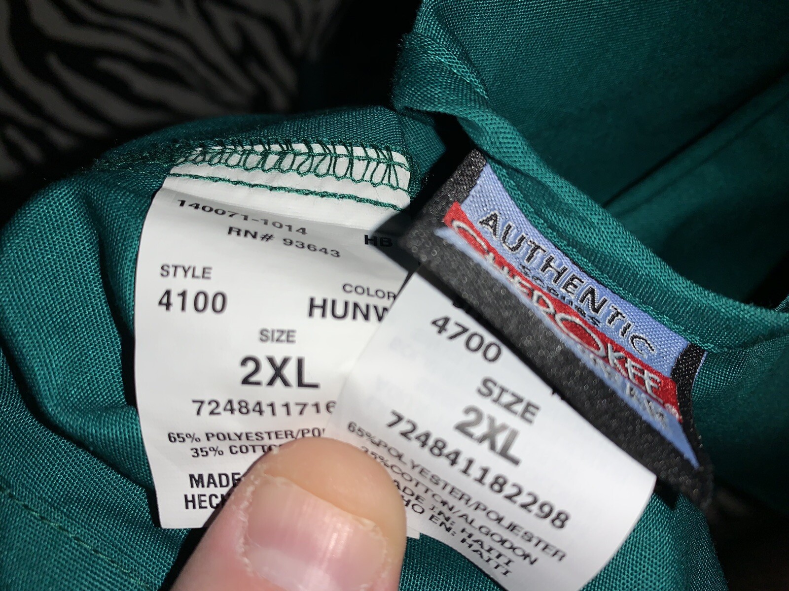 CHEROKEE WORKWEAR Women’s 2XL Scrubs Set Green V-Neck Drawstring 4100 & 4700 NEW
