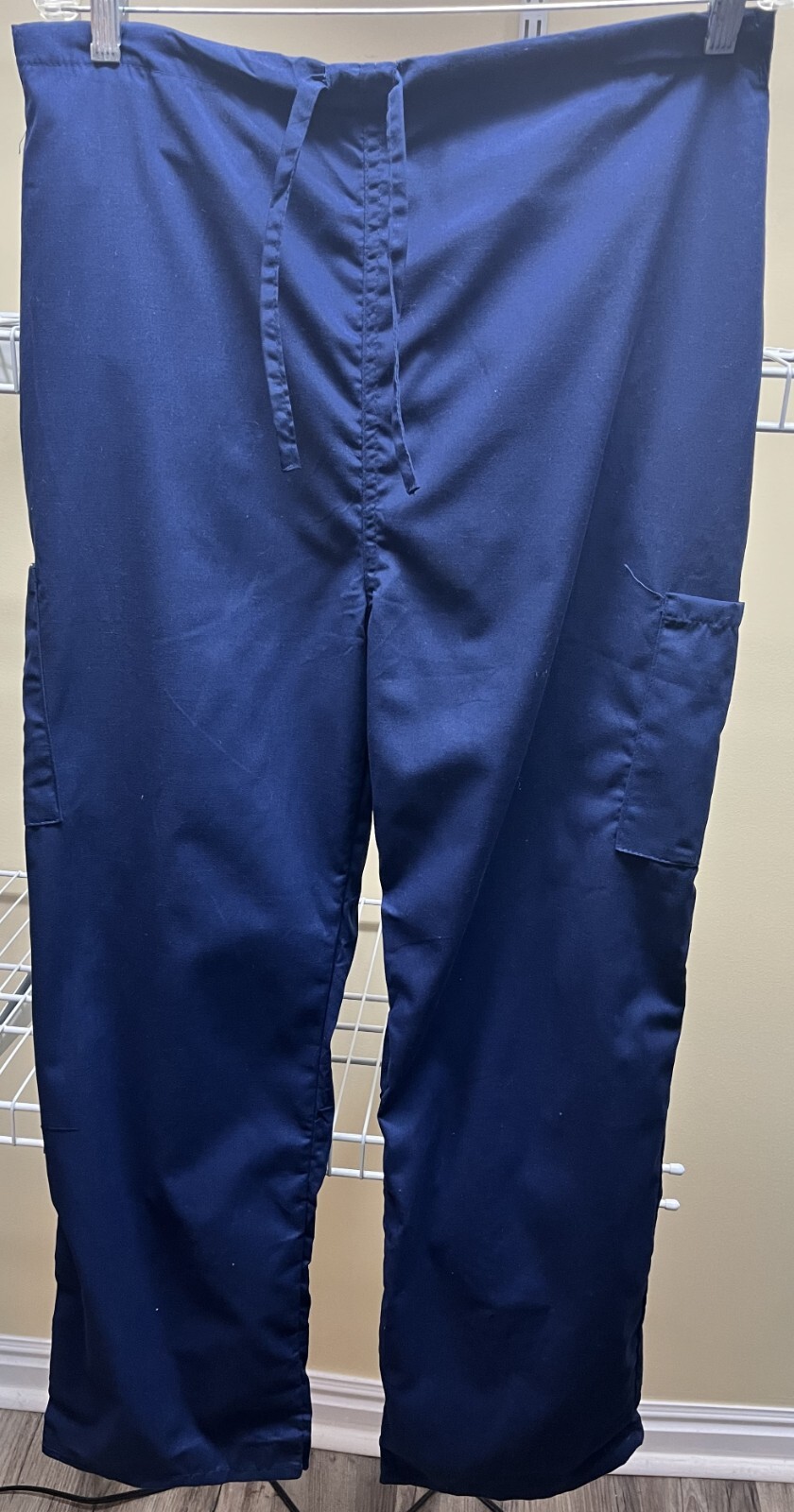 Prism Medical Navy Blue Unisex Scrub Pants Half Elastic Waist Size Large New