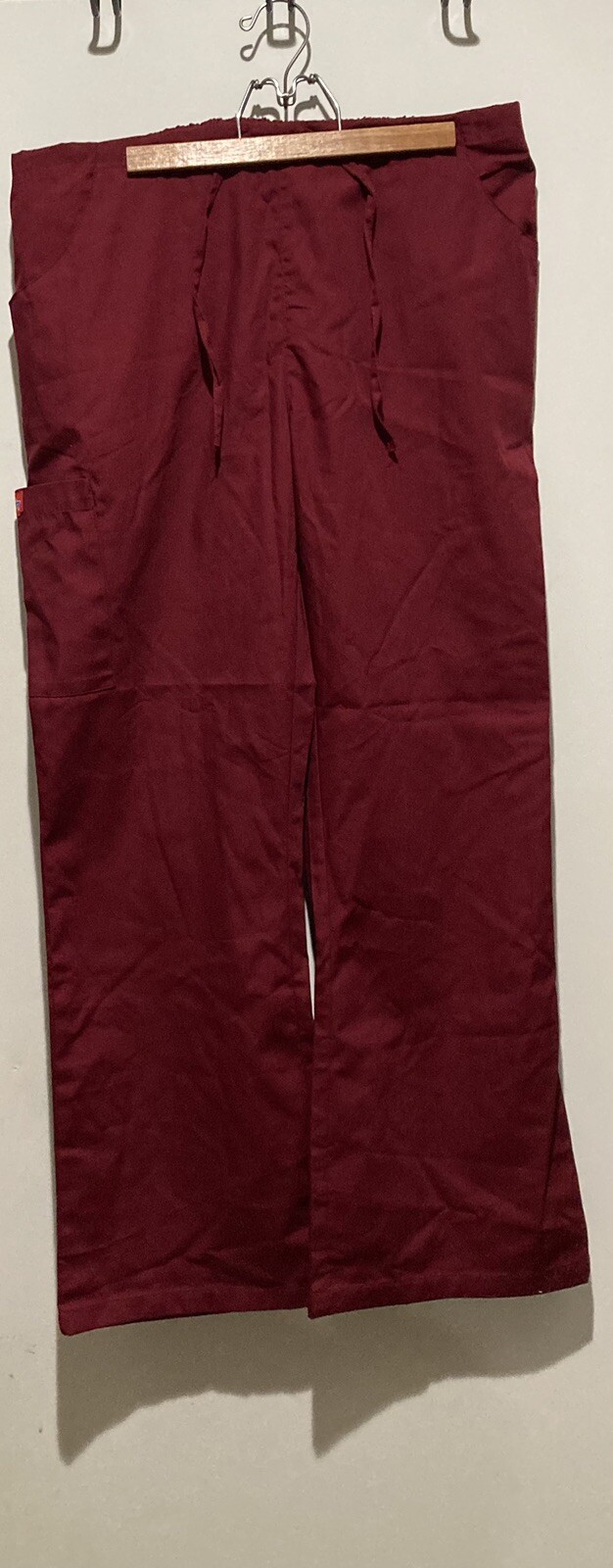 Dickies Medical Scrub Pants Womens Large Maroon Wine Flare Leg NWT