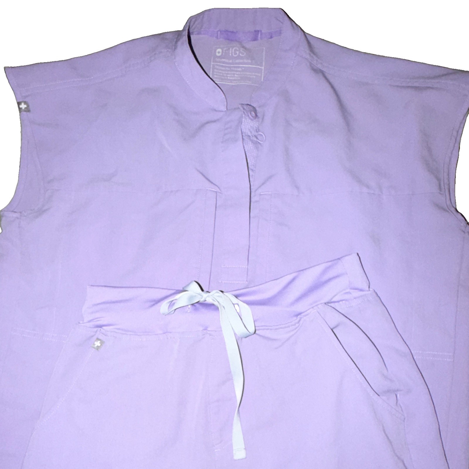 FIGS Set Small Purple Haze Bonsai Relaxed Top & High Waist Zamora joggers EUC