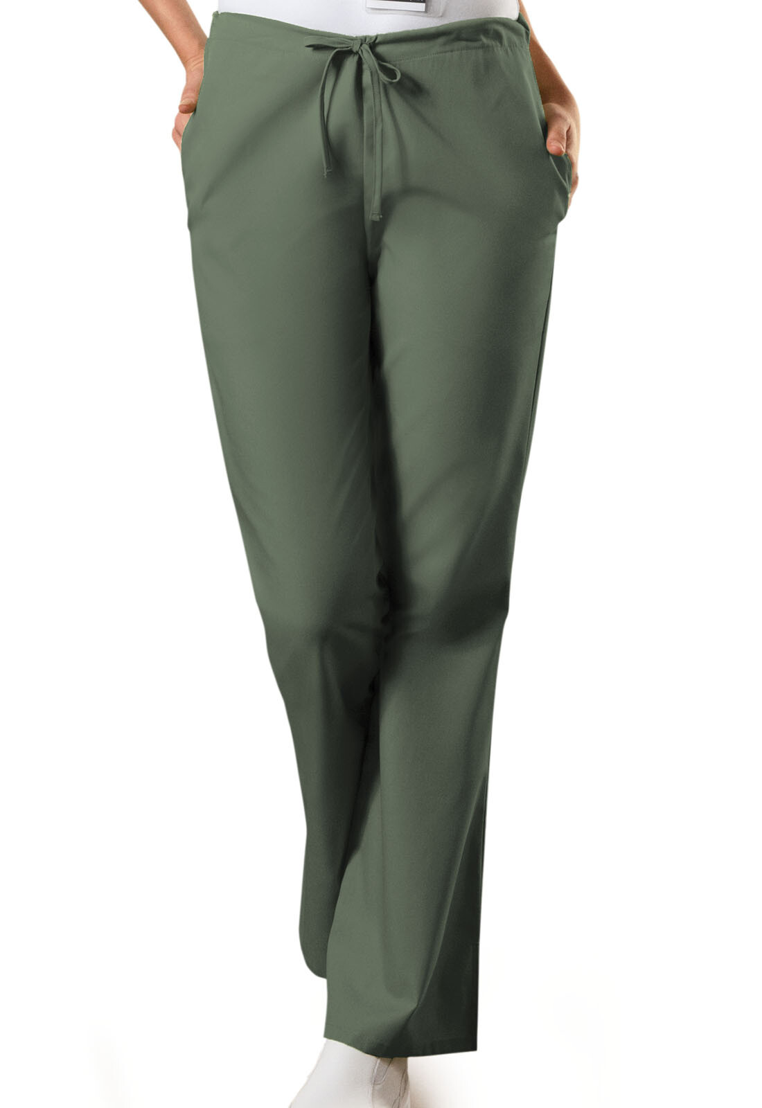 Cherokee Workwear Natural Rise Flare Leg Drawstring Pant Tall 4101T OLVW Olive