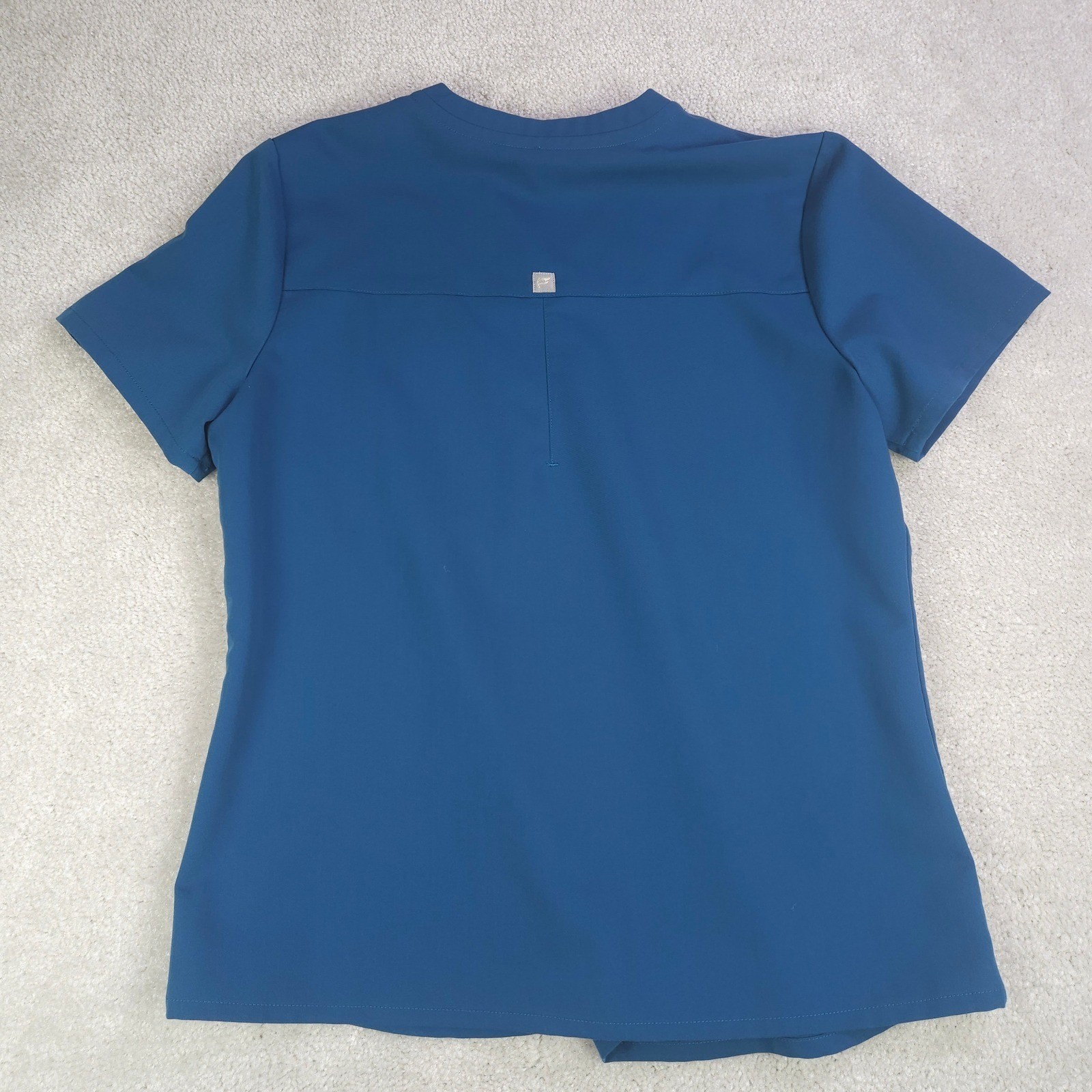 Fabletics Vital 1-Pocket Scrub Top Womens M Caribbean Blue Medical Dental Vet