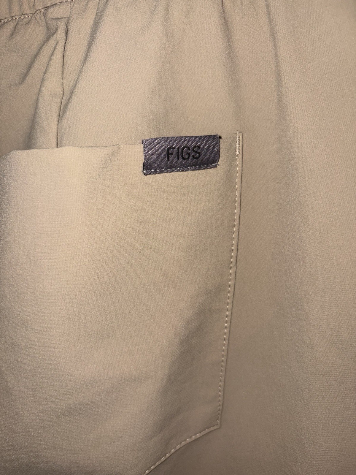 FIGS PRO Women’s Large Tall Beige Stretch Scrub Pants Straight Leg Medical Work