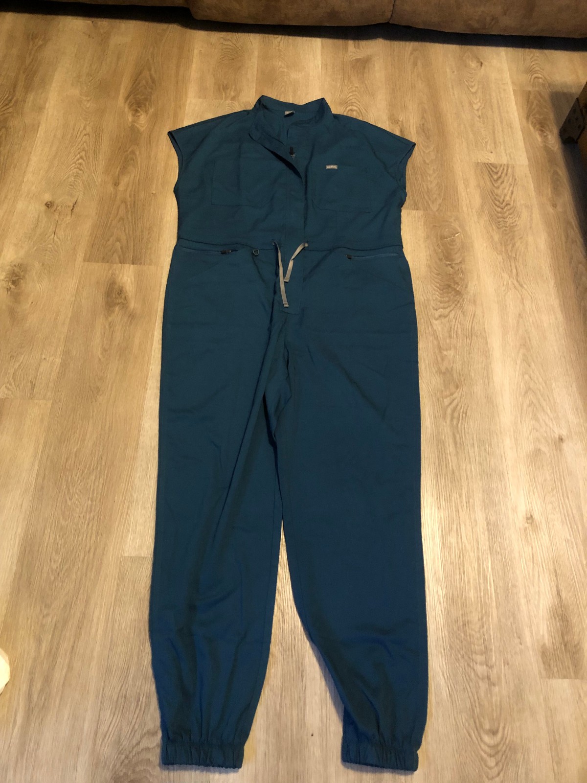 Niaahinn One-Piece Scrub Jumpsuit Green Coverall Zip Romper XL (H830)