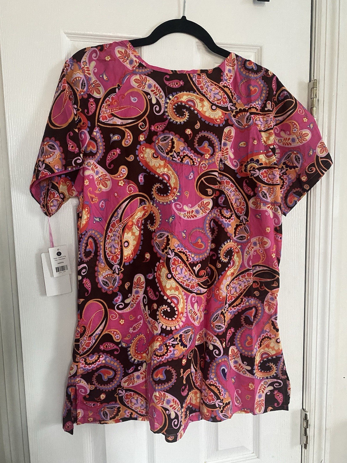 VTG Koi By Kathy Peterson Women’s Scrub Top Paisley Floral Print L NWT