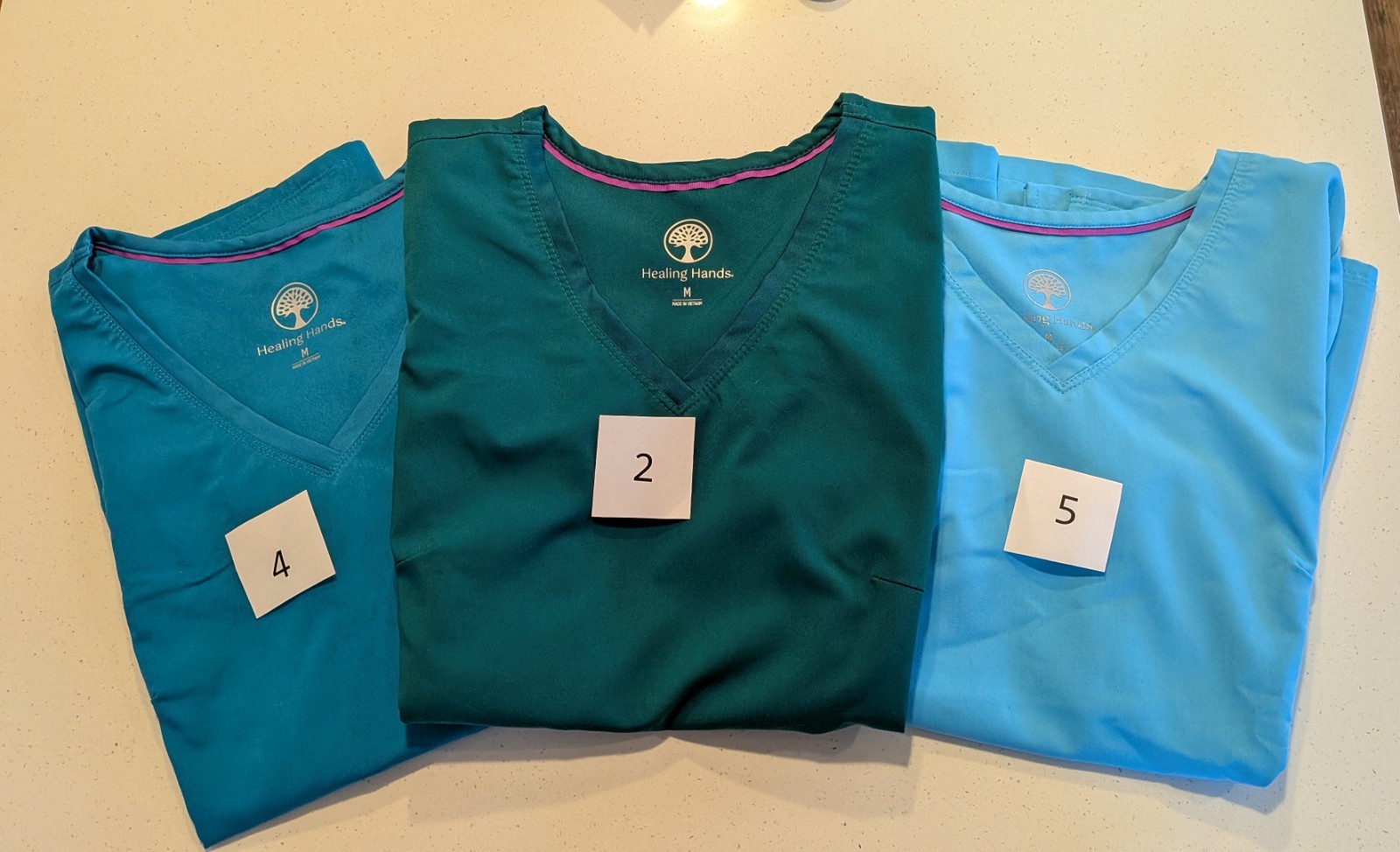 Healing Hands Med Solid Color Green, Teal, and Blue Scrub Tops – FREE SHIPPING!!