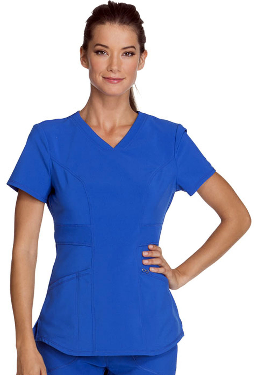 Royal Blue Cherokee Scrubs Infinity V Neck Top CK623A RYPS Antimicrobial