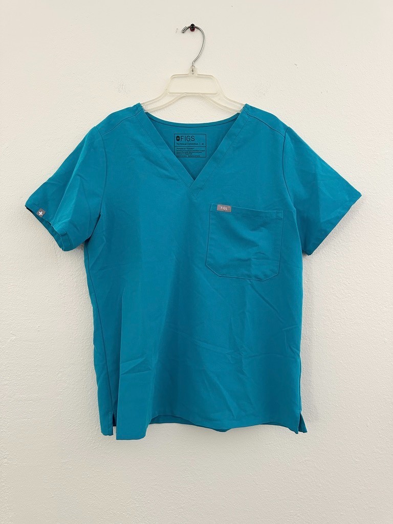 FIGS Catarina Top Medical Short Sleeve Teal Blue Women’s Medium