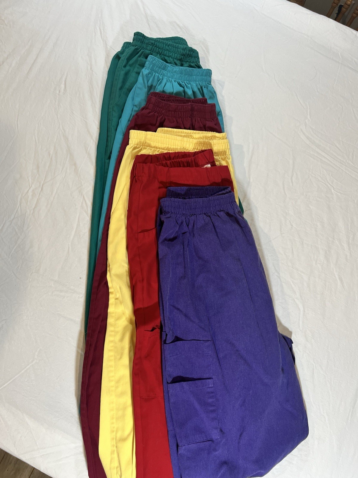 Bulk Scrubs Size M Women’s Multi Color Set Of 6 Elastic Draw String
