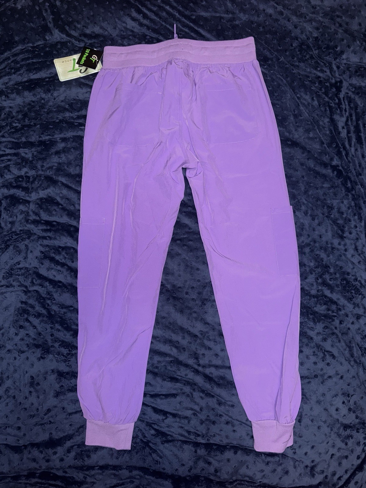 GT Performance Women’s Scrub Pants Purple, Elastic Waist, Stretch Jogger Large