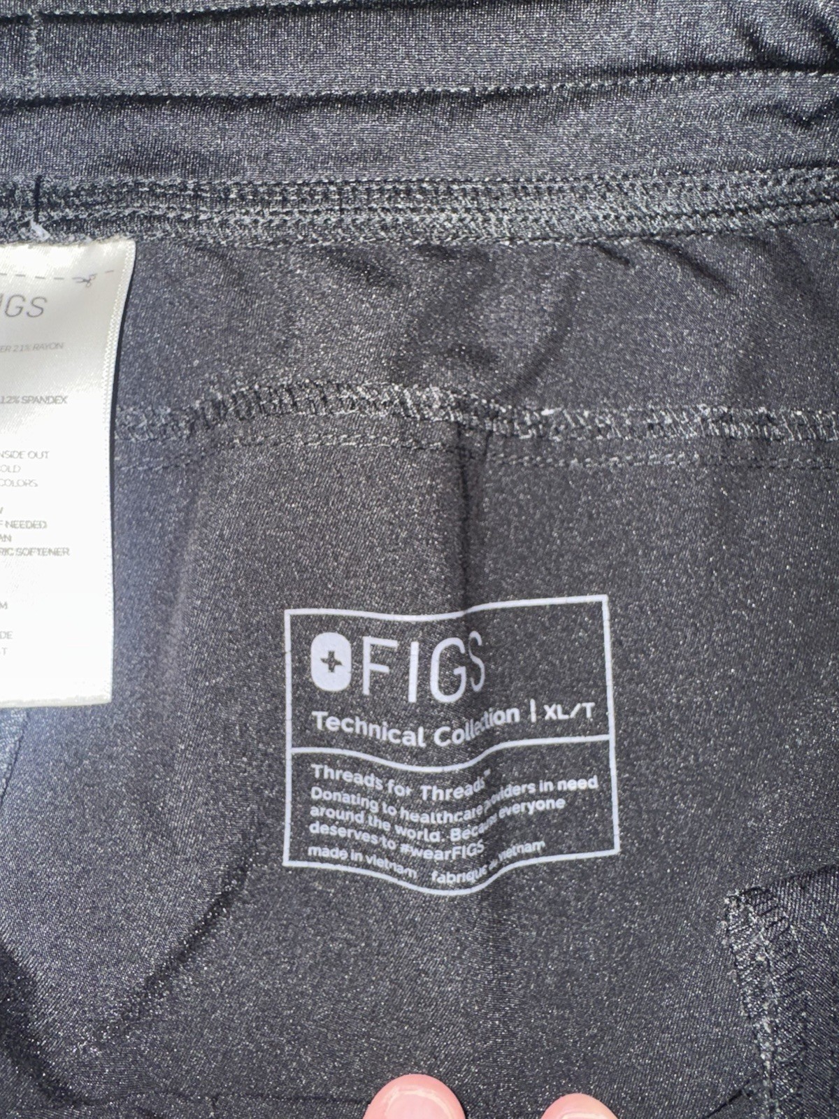 Women’s FIGS Kade Cargo Scrubs Pants Bottoms Size XL/Tall Black XLT