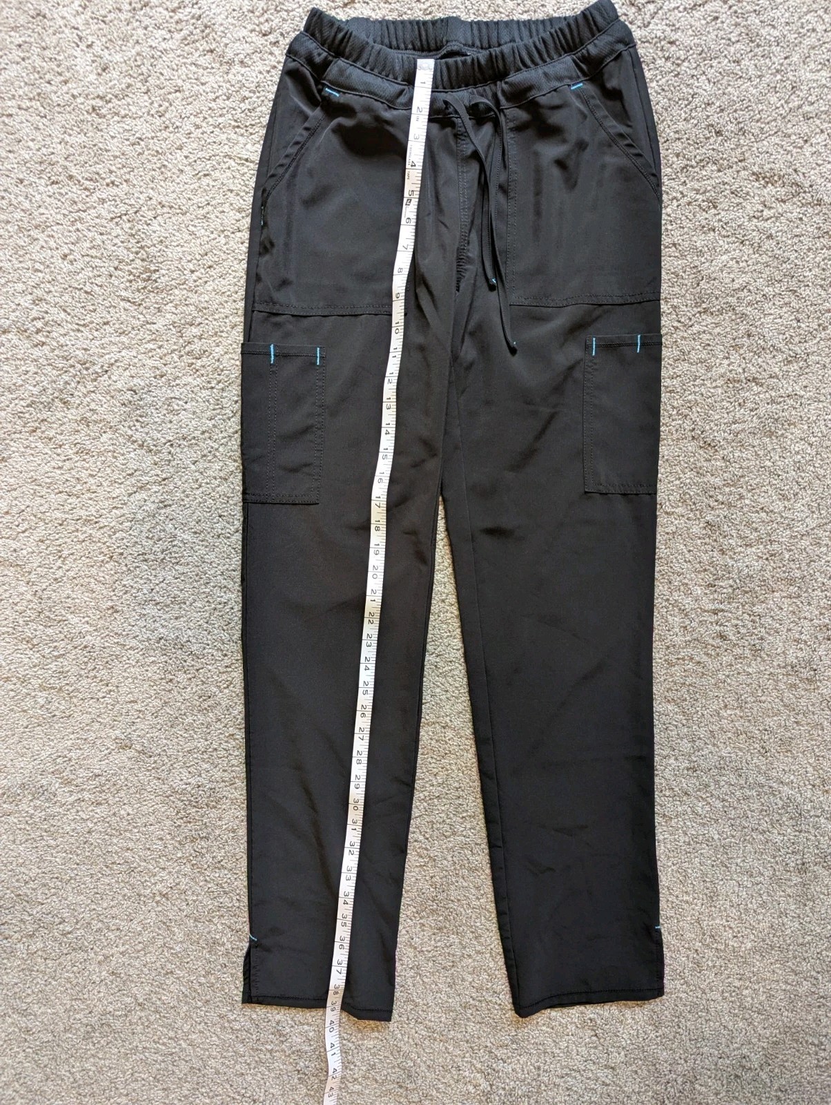 Women’s Scrubstar Set XS Pants Small Top Black with Teal Accents