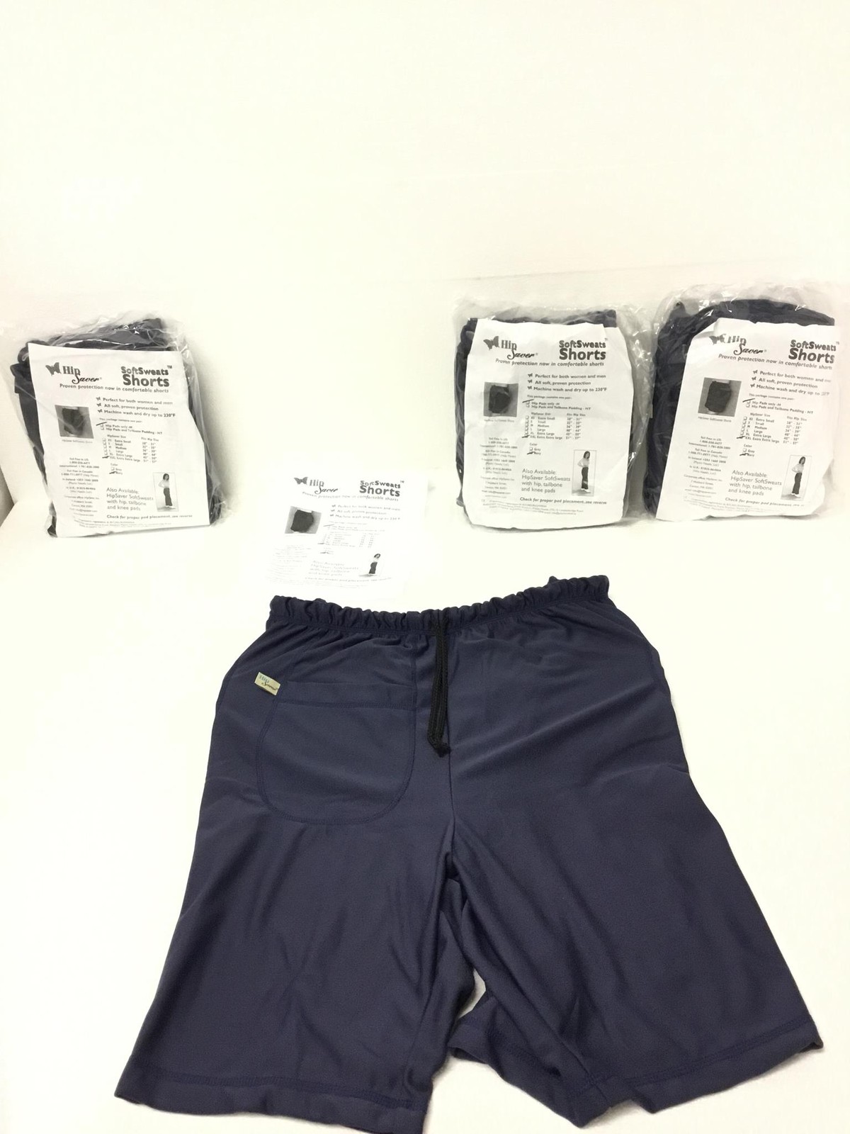 10x NEW Hip Saver 781-828-3880 Soft Sweat Navy Shorts XXL Hip 51′-57′ FREE SHIP