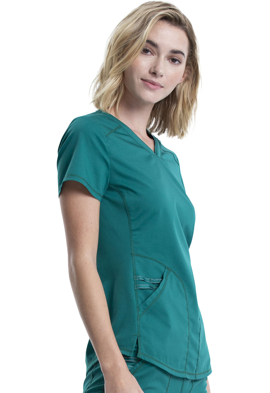 Cherokee Workwear Women’s Scrubs V- Neck Top WW601 HUN Hunter Green Free Ship