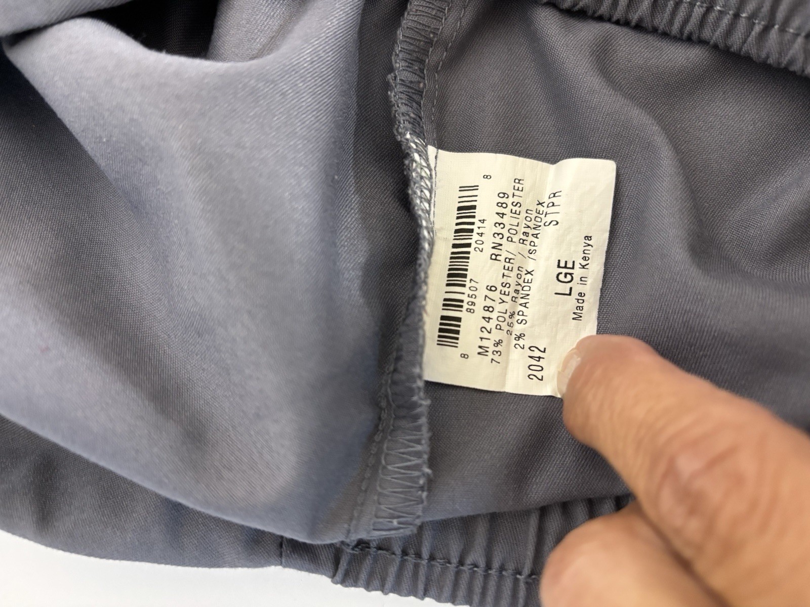 Landau ProFlex Women’s Scrub Set Top & Pants L Gray/Green Solid Twill