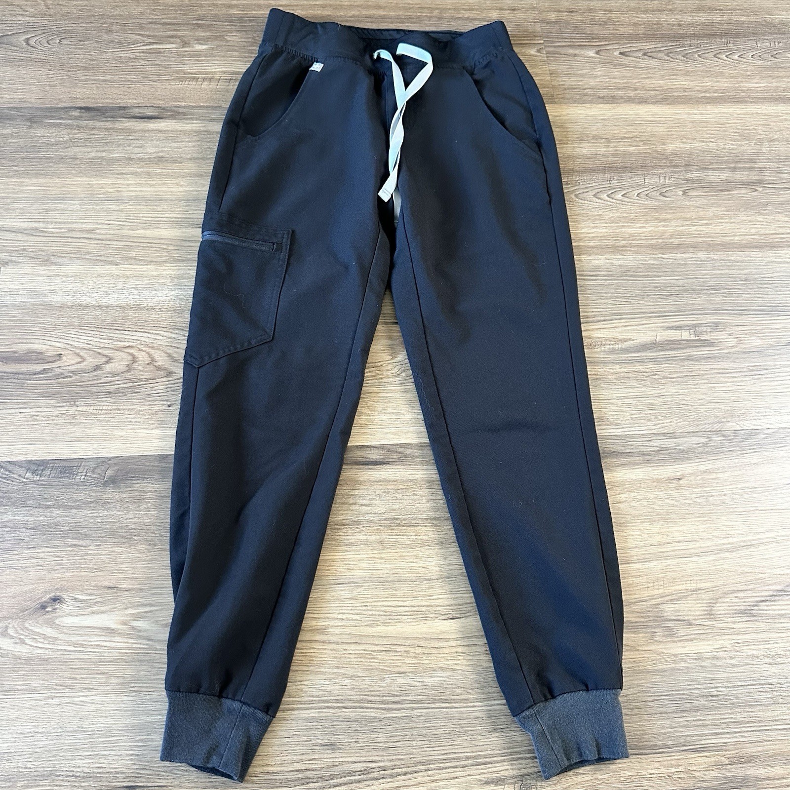 Figs Women Zamora Jogger Scrub Pants Slim Fit Mid Rise Black XXS Petite XXSP