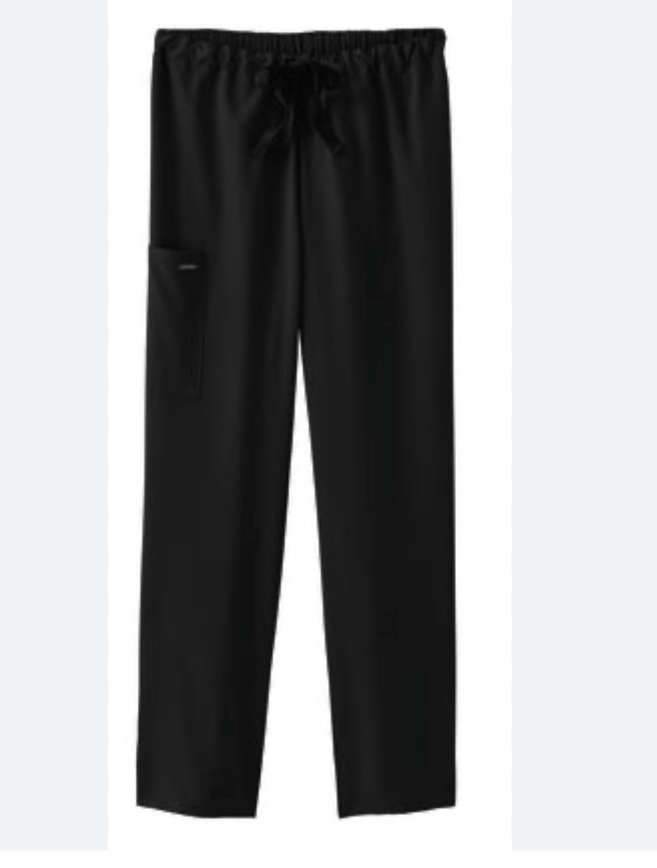 JOCKEY Unisex Drawstring Cargo Pocket Scrub Pants 2338-015 BLACK- Medium