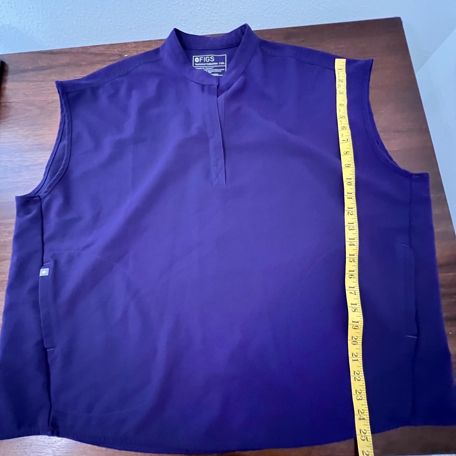 FIGS Rafaela Oversized Sleeveless Scrub Top XXL Purple Mandarin Collar 1000214