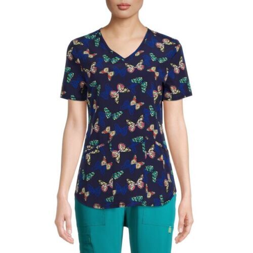 ScrubStar Dainty Flutters Butterfly Nurse Uniform Scrub Top – Choose Size